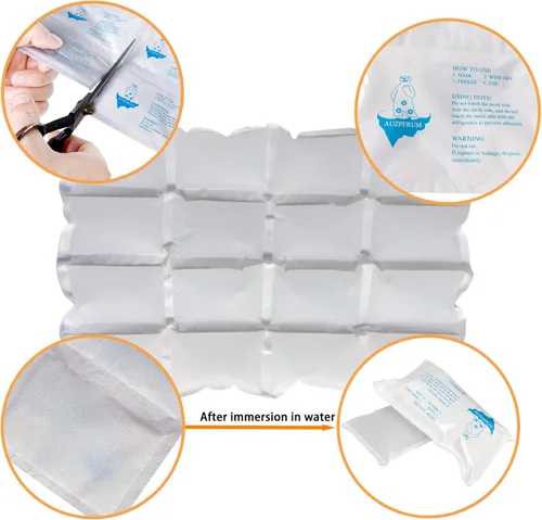Miniatura 4 de Bolsas de hielo seco para envío de alimentos congelados, hojas de hielo frío reutilizables para enfriadores, bolsa de almuerzo, hojas de manta