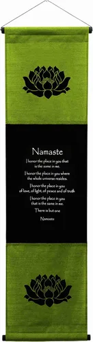 Miniatura 9 de G6 Collection Decoración inspiradora de pared Namaste, arte de pancarta inspiradora con cita inspiradora, pergamino para colgar en la pared, mensaje