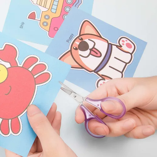 Miniatura 6 de SCAIKTIG Tijeras pequeñas para manualidades, tijeras de viaje pequeñas de 3 pulgadas que cumplen con la Tsa con tapa, tijeras afiladas para todo