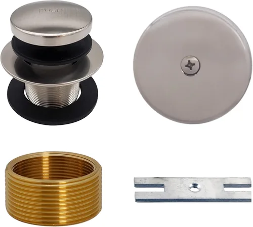 Miniatura 13 de Westbrass D931K-26 Juego de tapones de drenaje universales de 1-3/8 pulgadas con punta de punta fina de 1-3/8 pulgadas con placa frontal de Cromo