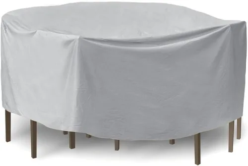 Miniatura 11 de Protective Covers Juego de mesa de patio resistente a la intemperie y funda para silla de respaldo alto, 60 pulgadas, mesa redonda, gris