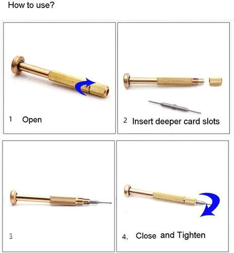 Miniatura 4 de Kits de reparación de gafas Destornillador profesional Llavero de cobre Gafas de sol Reloj Electrónica Joyería Plana Phillips Cabeza 0.055 in
