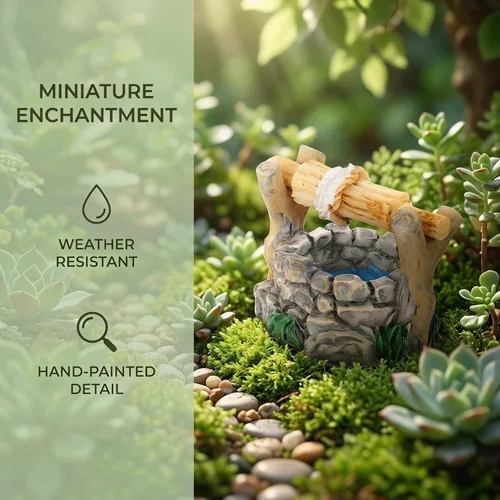 Miniatura 4 de BESPORTBLE Juego de 24 figuras de pozo de agua en miniatura: accesorios de jardín de hadas para decoración de micro paisajes, kit de adornos de pozo