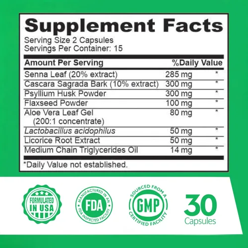 Miniatura 9 de Limpieza de 15 días de restablecimiento intestinal avanzado - Apoyo digestivo natural con hoja de sena y cascara sagrada Alivio de la hinchazón
