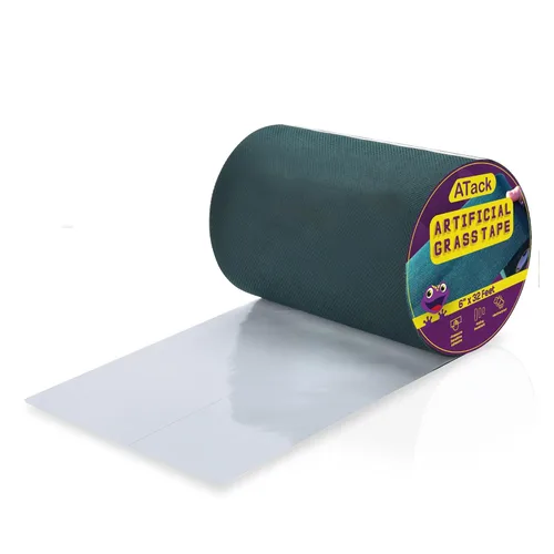 ATack Cinta de césped artificial, 6 pulgadas por 32 pies, cinta adhesiva de unión de césped sintético, ideal para exteriores, patio y césped, cinta