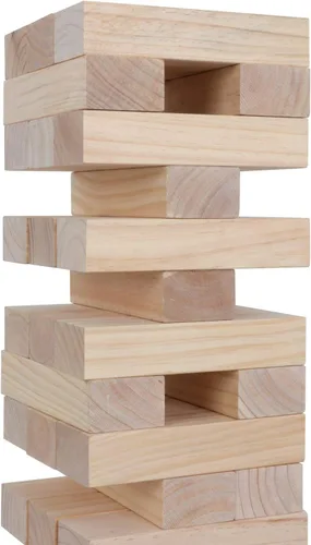 Miniatura 2 de Torre gigante (se apila hasta más de 4 pies), juego de apilamiento de bloques de madera de 54 piezas, juego para interiores y exteriores, para niños