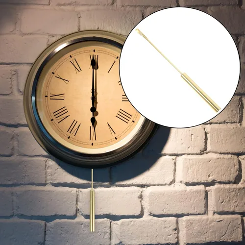 Miniatura 3 de VOSAREA Reloj de pared unisex con péndulo, dorado, pantalla analógica, 12 pulgadas de diámetro