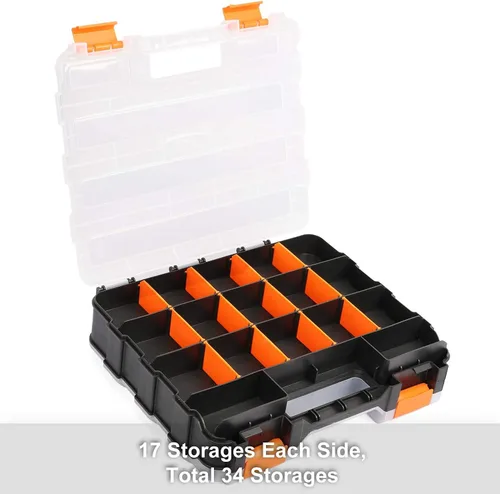 Miniatura 4 de Mayouko Organizador de herramientas de doble cara, separadores de plástico extraíbles personalizables, almacenamiento de caja de hardware, excelente