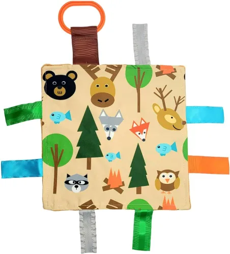 Baby Jack & Co - Juguetes para bebés de 8 x 8 pulgadas, diseño de animales del bosque y la boca abajo, juguetes arrugados para desarrollar 5