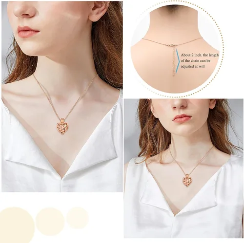 Miniatura 26 de Collar con medallón de cremación conmemorativa con corazón eterno con mini urna para cenizas de seres queridos