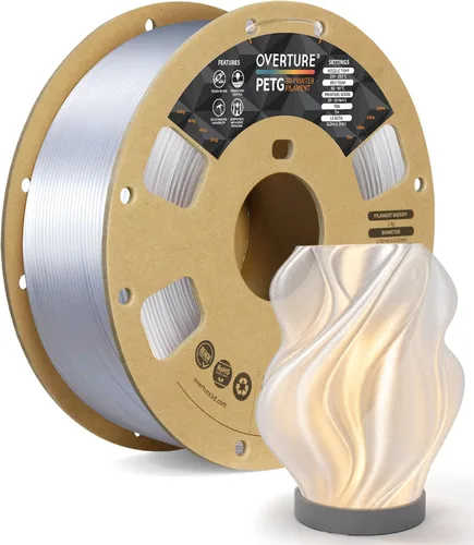 Miniatura 28 de OVERTURE - Filamento PETG de 1/16 de pulgada (1.75 mm) para impresora 3D y FDM, bien enrollado, duradero, carrete de 4.4 libras, dureza firme