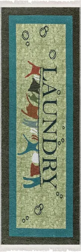 Miniatura 41 de Alfombra lavable a máquina con diseño de texto antideslizante con parte trasera de goma, 2 x 5, para lavandería, para baño, lavadero, 20 x 59