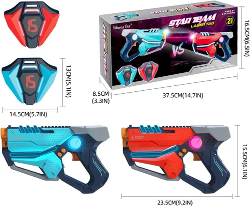 Miniatura 6 de Conjunto de Laser Tag de 2, Juego de Laser Tag con Chalecos de Pantalla de Puntuación LED para Niños, Adolescentes y Adultos, Juguetes de Regalo