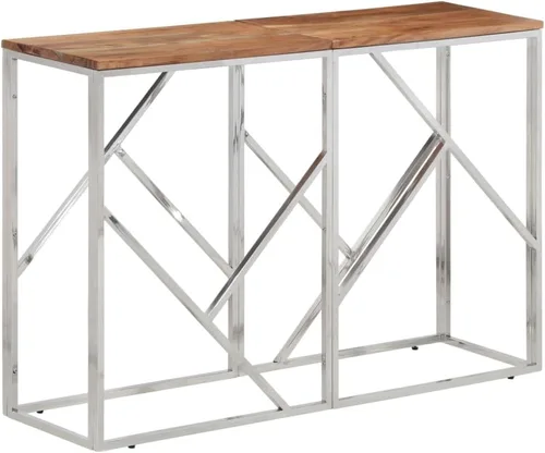 Miniatura 10 de vidaXL Mesa de consola, mesa de sofá, mesa de consola de pasillo, detrás de la mesa del sofá para sala de estar, estilo moderno, acero inoxidable