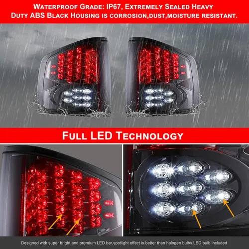 Miniatura 3 de Nixon Offroad Luces traseras LED para Chevy S10 GMC Sonoma 1994-2004 y camioneta Isuzu Hombre 1996-2000, repuesto para el lado del conductor