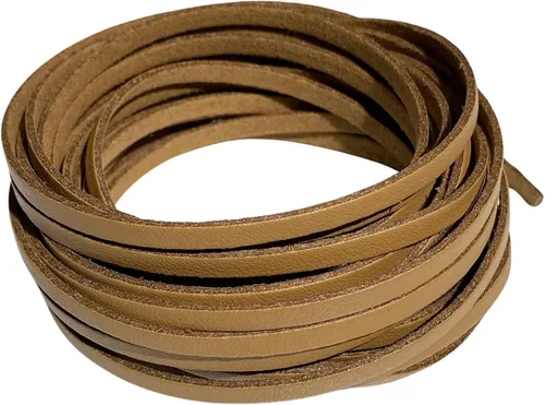 Miniatura 7 de Cordón de cuero plano de 0.157 pulgadas, 5+ yardas (16.4 ft), cuerda trenzada para fabricación de joyas, cordones de cuero para zapatos, arte