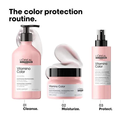 Miniatura 5 de L'Oreal Professionnel Vitamino Color - Mascarilla capilar Protege y conserva el color del cabello Mejora el brillo y la vitalidad Hidrata