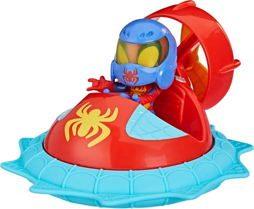 Miniatura 2 de Spidey and his Amazing Friends Marvel Web-Spinners Spidey con hover Spinner, juego de coche con vehículo, figura de acción a escala de 4 pulgadas