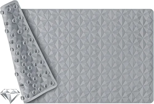 Miniatura 10 de Tapete antideslizante para bañera y ducha, tapete de goma natural con 241 ventosas, tapete de seguridad suave para baño, patrón único de diamante