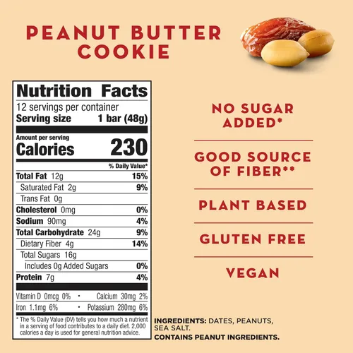 Miniatura 2 de Larabar - Galleta de mantequilla de maní, barras veganas de frutas y nueces sin gluten, 12