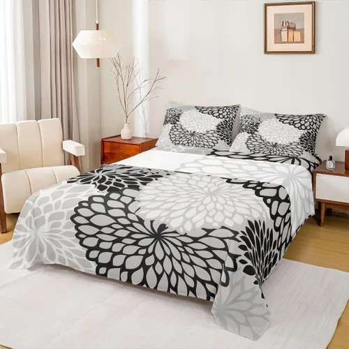 Miniatura 29 de Erosebridal Ropa de cama de 3 piezas de rosa roja, tamaño individual, sábana bajera y sábana encimera para mujeres y niñas, estampado de momentos