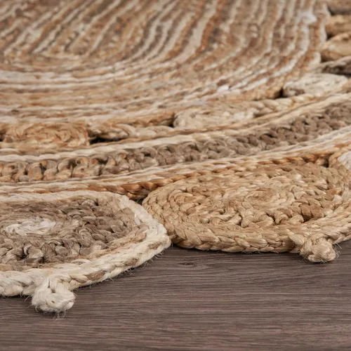 Miniatura 4 de LR Home - Alfombra ovalada de yute natural de 5 x 7 pies para decoración del hogar, alfombras trenzadas para sala de estar, dormitorio, sala