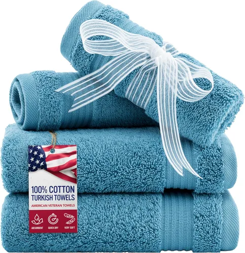 Miniatura 47 de Toalla American Veteran, Juego de Toallas de Mano para Baño de 4, 100% Conjunto de Toallas de Mano Turcas de Algodón, Toallas de Mano Suave