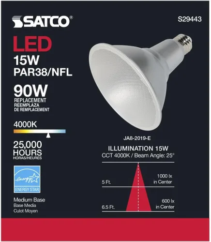 Miniatura 5 de Satco S29443 15 vatios; LED PAR38; 4000 K; cumple con California 12