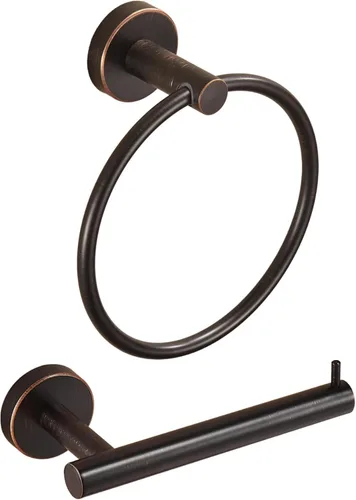 WINCASE Soporte para toallas de papel higiénico, juego de accesorios de baño de bronce aceitado, soporte de rollo de papel higiénico para toalla de