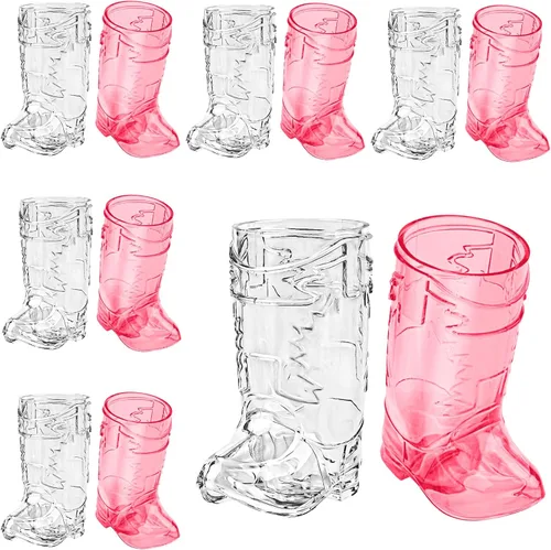 Miniatura 8 de Vasos de chupito de botas de Cowboy de plástico SAIAOKJ, 24 piezas de 1 oz, suministros para fiestas con temática de botas de Cowboy, reutilizables