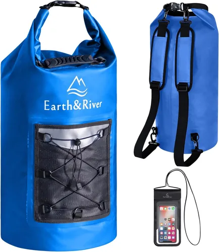 Miniatura 20 de EARTH&RIVER Mochila seca impermeable de alta calidad, extra gruesa, protección para todas las actividades acuáticas y campamentos, bolsa seca ligera
