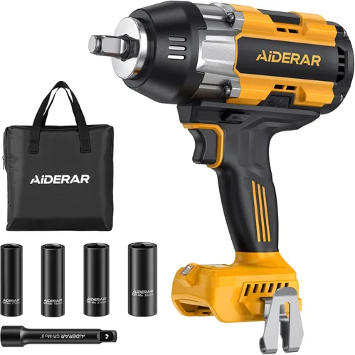 Miniatura 10 de Llave de impacto inalámbrica de 20 V para batería DeWalt, 1500 Nm (1106 pies-libras) pistola de impacto sin escobillas de 1/2 pulgada, herramienta