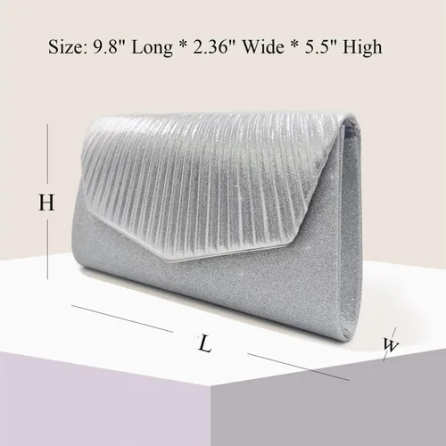Miniatura 3 de Ornaous Bolso de noche con purpurina para mujer, bolso de mano formal brillante para baile de graduación, cóctel, boda