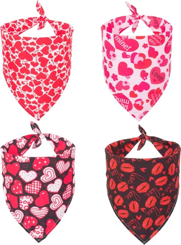 Miniatura 10 de ADOGGYGO Paquete de 4 Pañuelos de Navidad para Perros, Bufanda Triangular de Mascota, Baberos Triangulares, Conjunto de Pañuelos, Accesorios