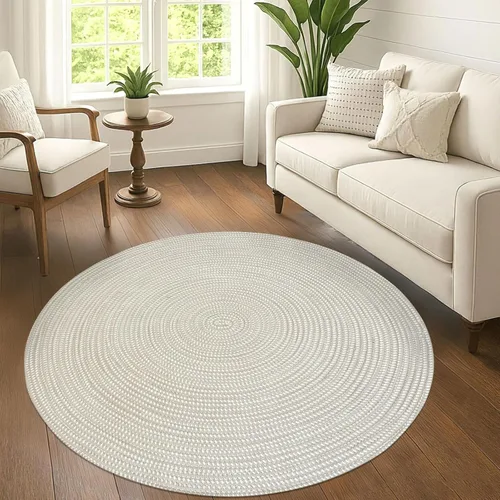 Miniatura 13 de USTIDE Alfombra trenzada, ovalada de cuerda de algodón, lavable a mano, alfombra de cuerda suave para entrada, cocina, baño, mesita de noche, Verde