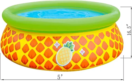 Miniatura 2 de JLeisure Sun Club 17789 - Piscina inflable 3D de 5 pies x 16.5 pulgadas, capacidad para 1 a 2 personas, para niños sobre el suelo, patio trasero