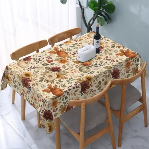 Miniatura 24 de Cafl Mantel retro con diseño de girasol de los años 70, sin arrugas, para picnic, cocina, vacaciones, comedor, rectangular, poliéster lavable