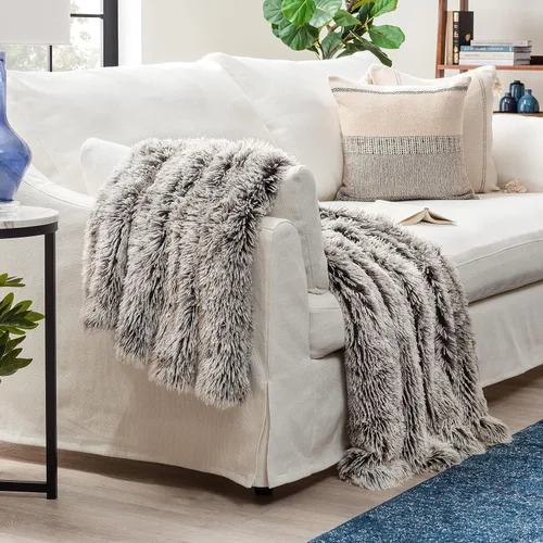 Miniatura 2 de Chanasya - Manta de pelo largo sintético - Manta de felpa ligera y esponjosa de forro polar de microfibra - para sofá, cama, silla