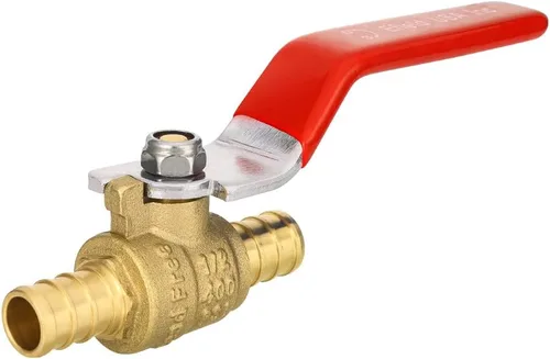 Miniatura 2 de 6 PCS1/2 "PEX válvula de latón de bola, conexión Pex de púas, válvula de cierre de parada de agua de puerto completo, niveles rojo (caliente) y azul