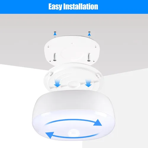 Miniatura 5 de Luz de techo LED con batería inalámbrica con sensor de movimiento, 300 lúmenes, 5 W, para interiores y exteriores, armario, despensa, escalera