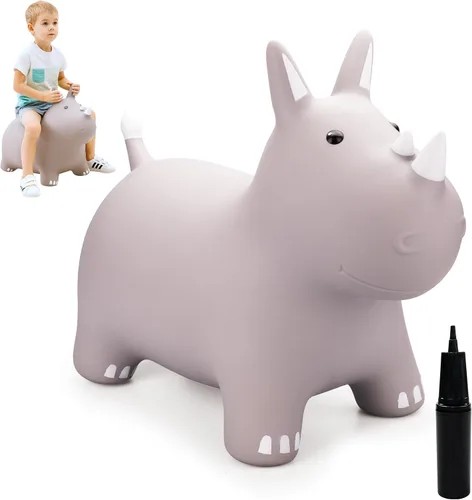 Miniatura 16 de ZOOJOY juguete de león saltarín para niños, caballo de felpa para rebotar para niños pequeños, juguete de caballo saltarín para actividades