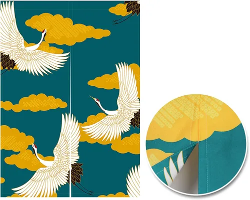 Miniatura 28 de LIGICKY Cortinas Noren estilo japonés para puerta, gruesas, largas, impresas, tapices colgantes para decoración del hogar, 33.5 x 47.2 pulgadas