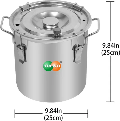 Miniatura 3 de YUEWO Nuevo 3 Ollas DIY 3 Gal 12 Litros de Alcohol Sin Alcohol Etanol Spirits Caldera de Acero Inoxidable Agua Casa Destilador Kit de Fabricación