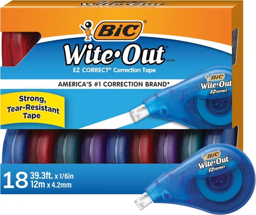 Miniatura 7 de BIC Wite-Out - Cinta correctora exacta de la marca, 19.6 pies, blanca, rápida, limpia y fácil de usar, cinta resistente al desgarro, 10