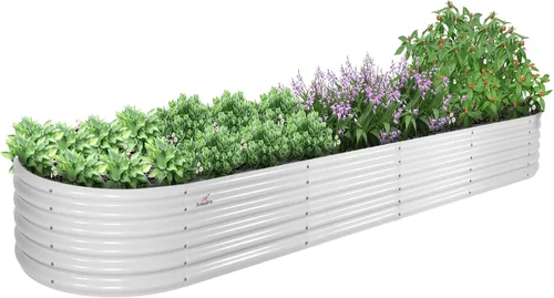 Miniatura 24 de A ANLEOLIFE Paquete de 2 camas de jardín elevadas galvanizadas de 3 pies x 24 pulgadas de alto para exteriores, jardinera redonda de metal