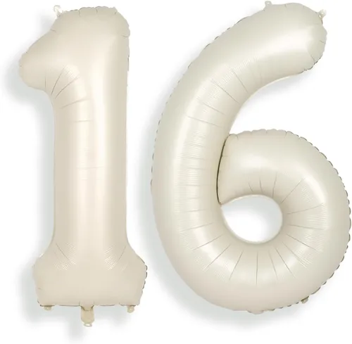 Miniatura 11 de SUWEN Globos de helio grandes de 102 cm (40 pulgadas) con letra S en color crema. Globos grandes de papel de aluminio con letra en helio, de A a Z.