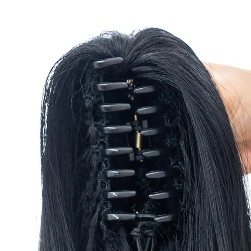 Miniatura 7 de Extensiones de pelo sintético SWACC con clip de pinza de 28 pulgadas de largo, lacio, para mujer