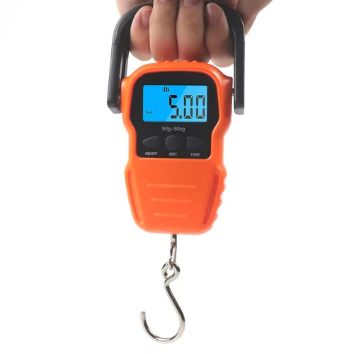 Miniatura 3 de Báscula de pesca, máx. 110 libras110.2lbs, balanza de equipaje retroiluminada, pantalla LCD portátil, equilibrio electrónico digital, balanza