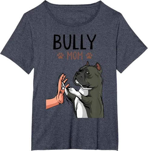 Miniatura 75 de American Bully Mom Cute Dog Mama Camiseta divertida para mujer, Blanco, S