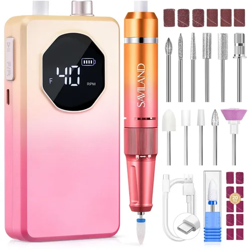 Miniatura 10 de SAVILAND Taladro de uñas eléctrico profesional de 50000 RPM: kit de taladro de uñas portátil 2026 para Nail Tech Arylic Nail Tools Elec